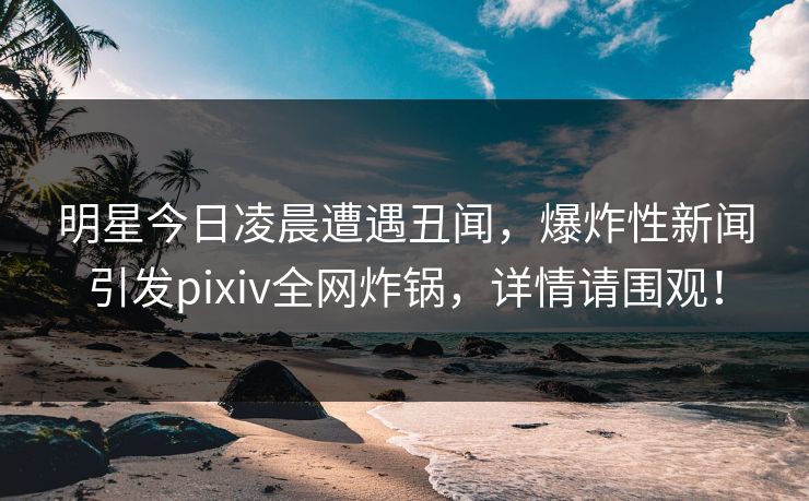 明星今日凌晨遭遇丑闻，爆炸性新闻引发pixiv全网炸锅，详情请围观！